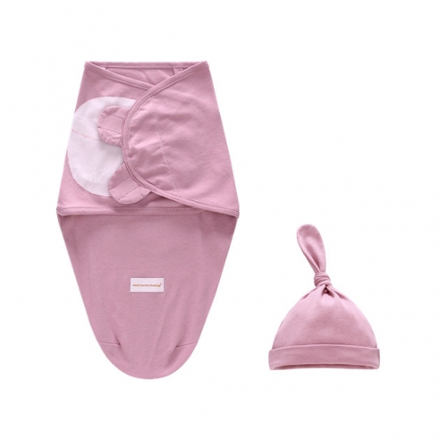 Miracle Baby Swaddle and Hat Set-Soft Baby en manta envolvente de algodón puro y ajustable Manta y gorras de bebé
